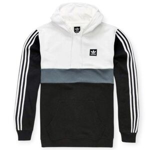Adidas Men's Black, White, and Gray Hoodie Sz.XL EUC
